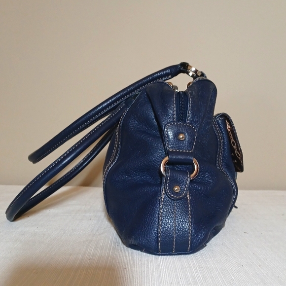 Tignanello Blue Leather Shoulder Bag - Picture 3 of 13